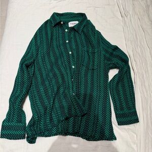 Corridor NY Emerald Black Herringbone Button Down